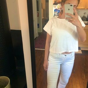 Madewell cropped slightly off-white top